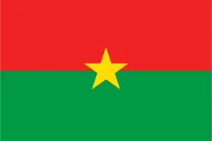Drapeau du Burkina Faso, étoile jaune, rayures rouge et verte.