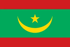 Drapeau de la Mauritanie, vert avec croissant et étoile jaunes.