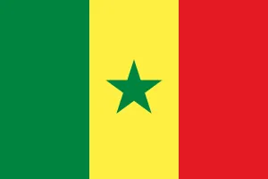Drapeau du Sénégal avec bandes vert, jaune, rouge et étoile verte.