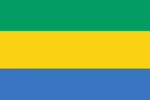 Drapeau à trois bandes : vert, jaune, bleu.